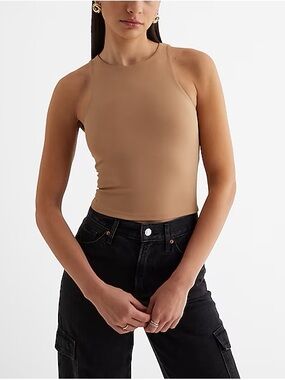 Express Women's Body Contour High Neck Cropped Tank - L